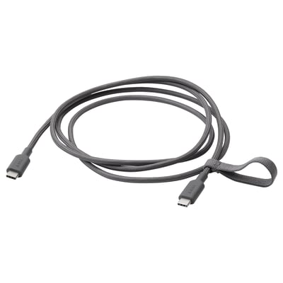 LILLHULT USB-C till USB-C, mörkgrå, 1.5 m