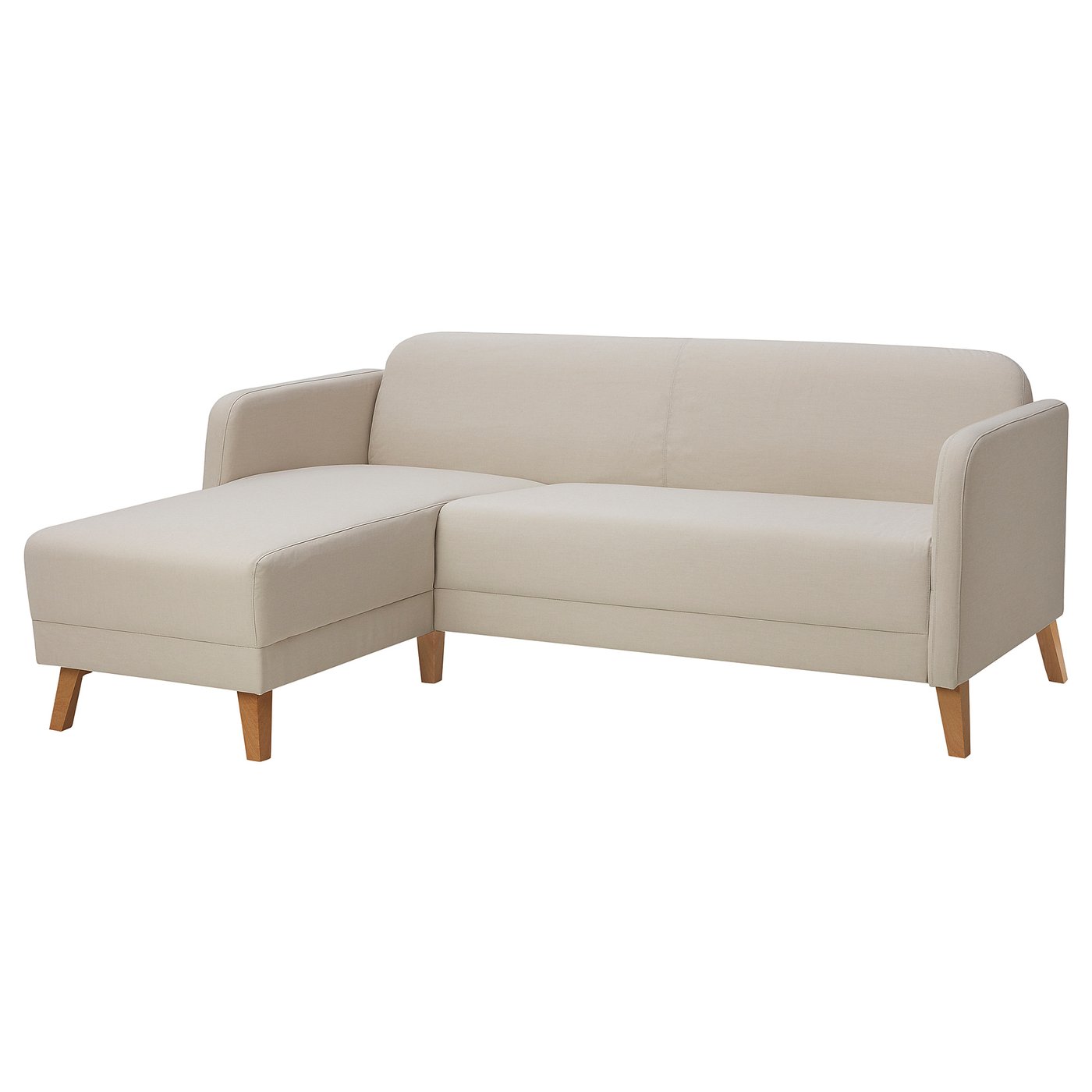 LINANÄS 3-sitssoffa - med schäslong/Vissle beige IKEA occasion