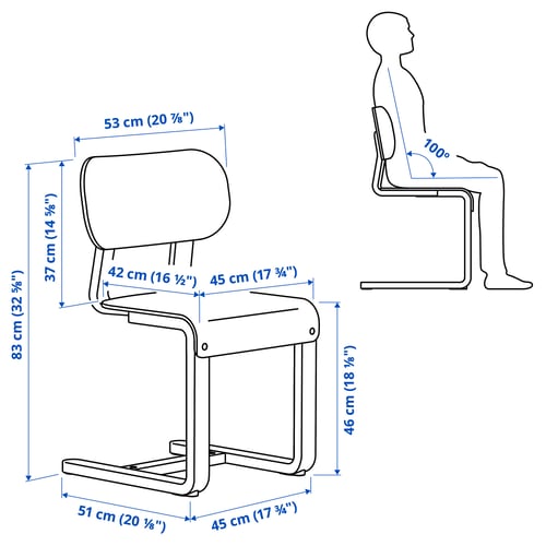 Illustration med mått för produkten: LISABO.
