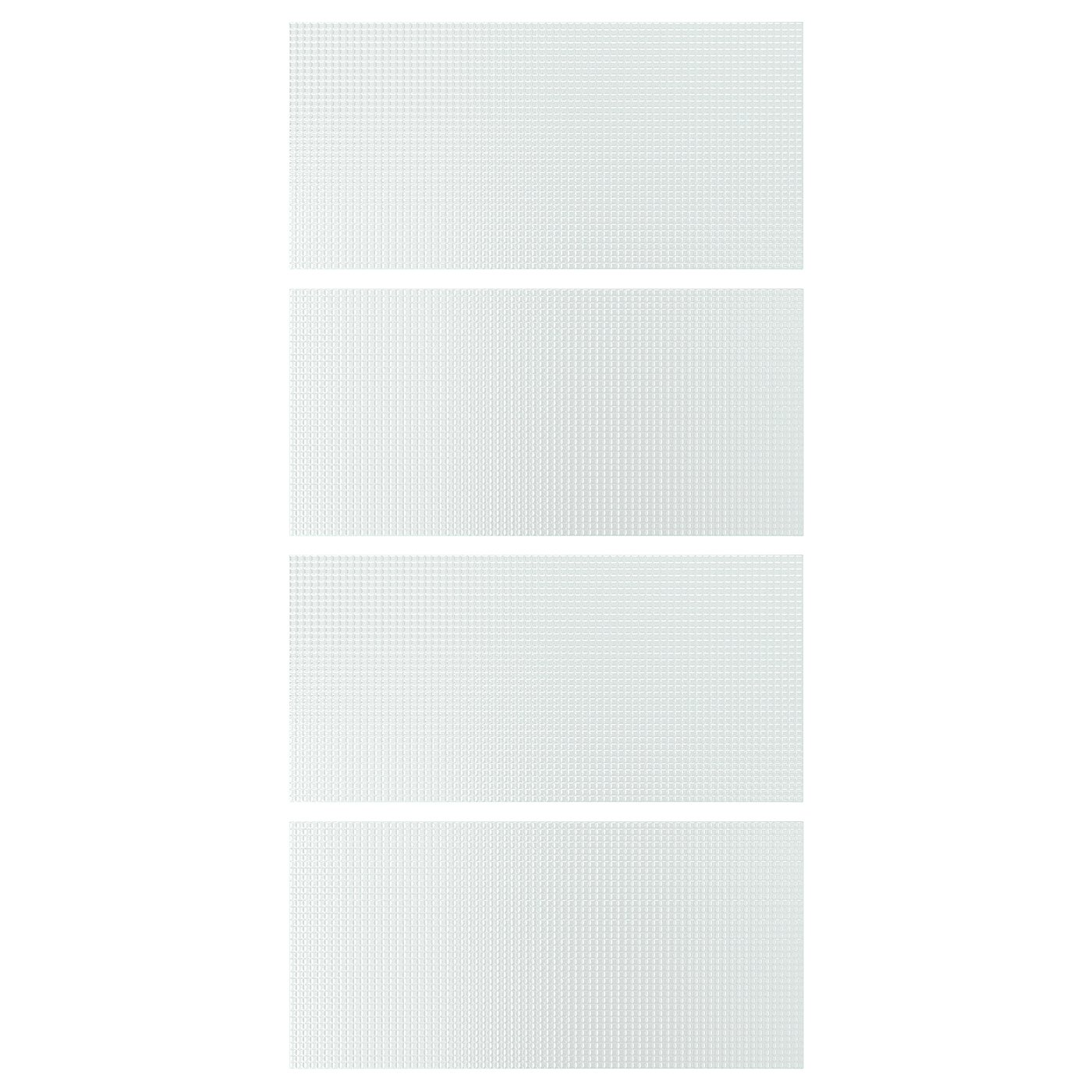 LUNDBRÄSMA 4 paneler till ram för skjutdörr - rutmönstrat glas 100x201 cm