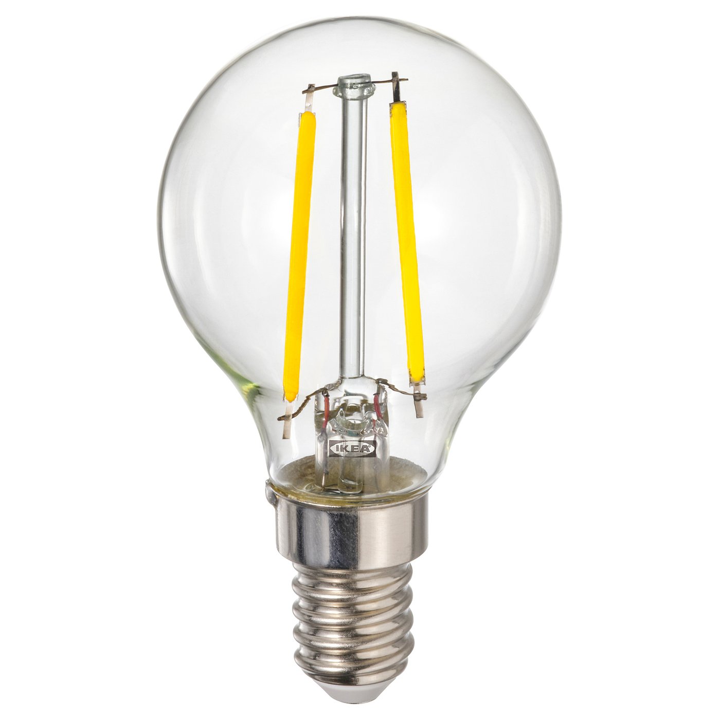 IKEA LUNNOM LED ljuskälla E14 260 lumen, dimbar/globformad klarglas, 45 mm