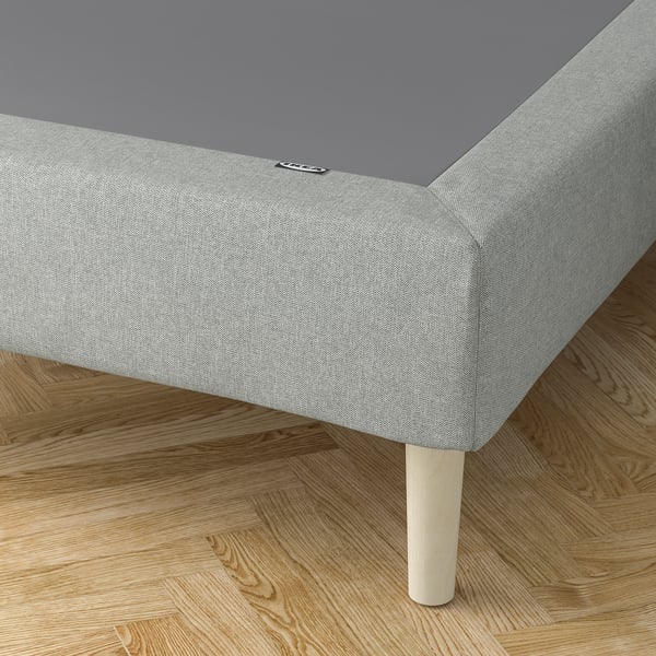 LYNGÖR Madrassbotten med resårer, inkl ben/Tibbleby beige/grå, 90x200 cm