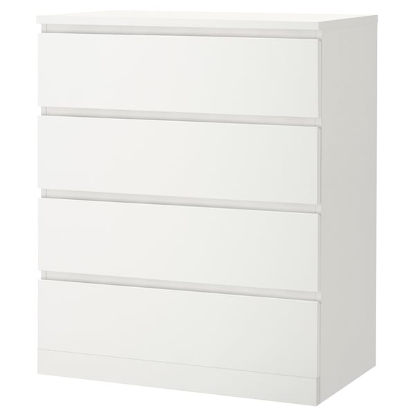 MALM Byrå med 4 lådor - vit 80x100 cm