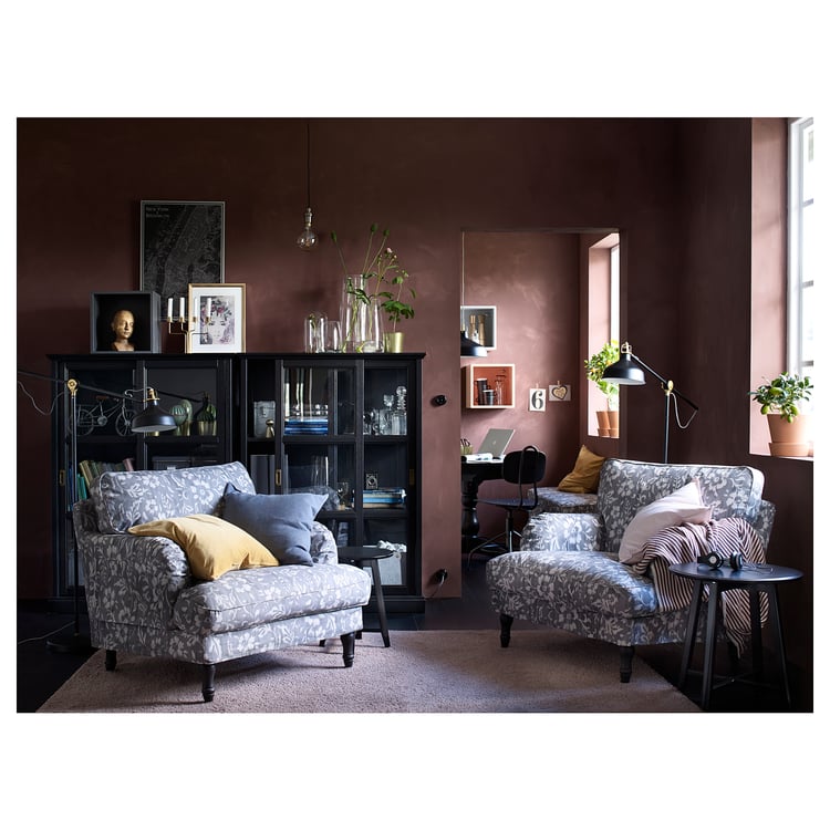 MALSJÖ Vitrinskåp, svartbetsad, 103x48x141 cm IKEA