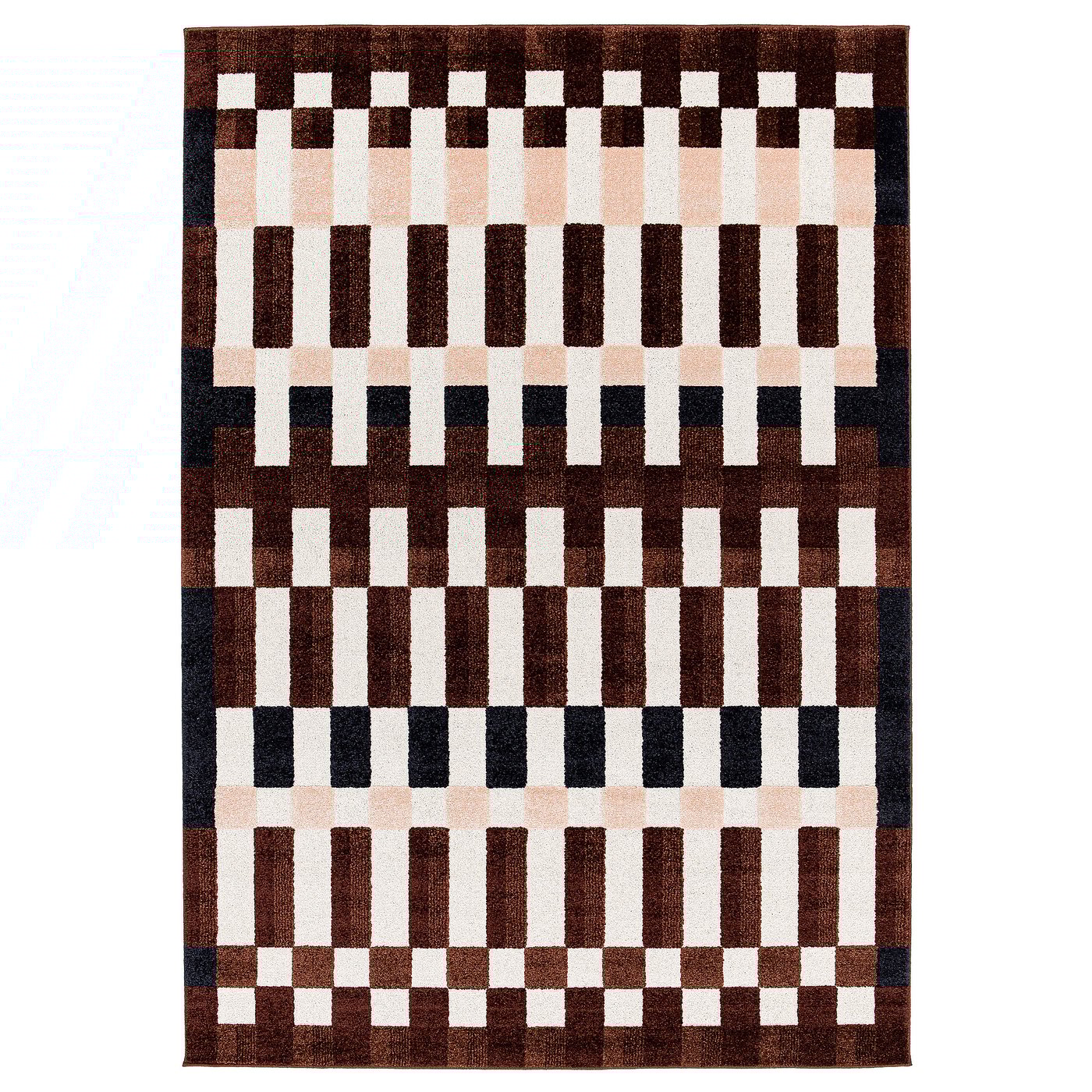 IKEA MARKBLÅMME matta, kort lugg, flerfärgad/rutmönster, 160x230 cm