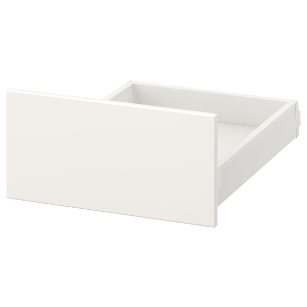 MAXIMERA låda: vit, rektangulär, minimalistisk design, tillverkad av stål och spånskiva.