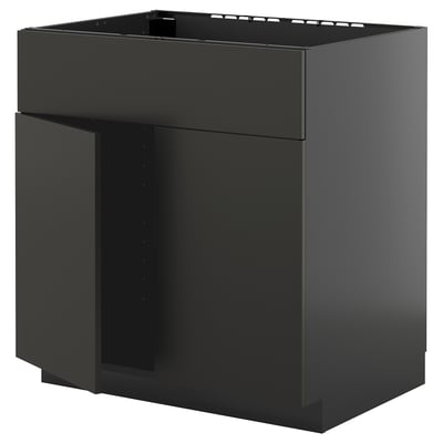 Svart METOD köksskåp med elegant, modern design.
