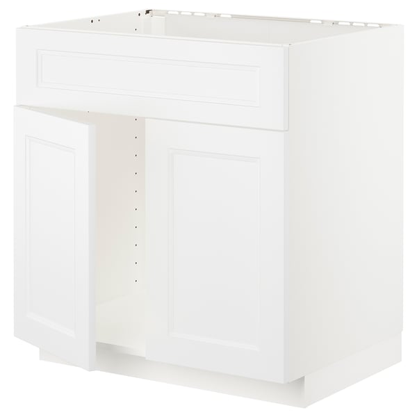 METOD Bänksk f diskbänk m 2 dörrar/front - vit/Axstad matt vit 80x60 cm
