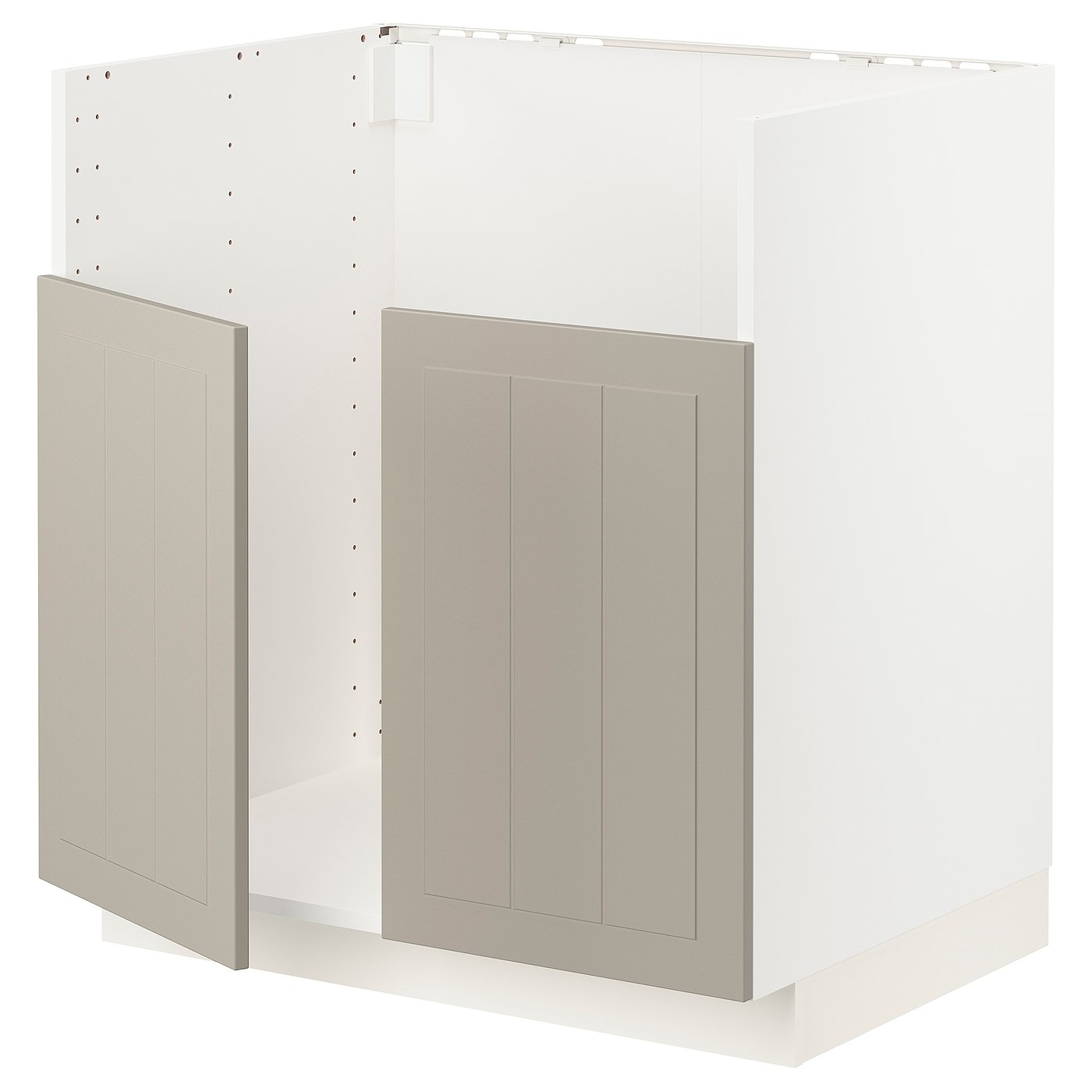 IKEA METOD bänksk f diskhon TALLSJÖN, vit/stensund beige, 80x60 cm