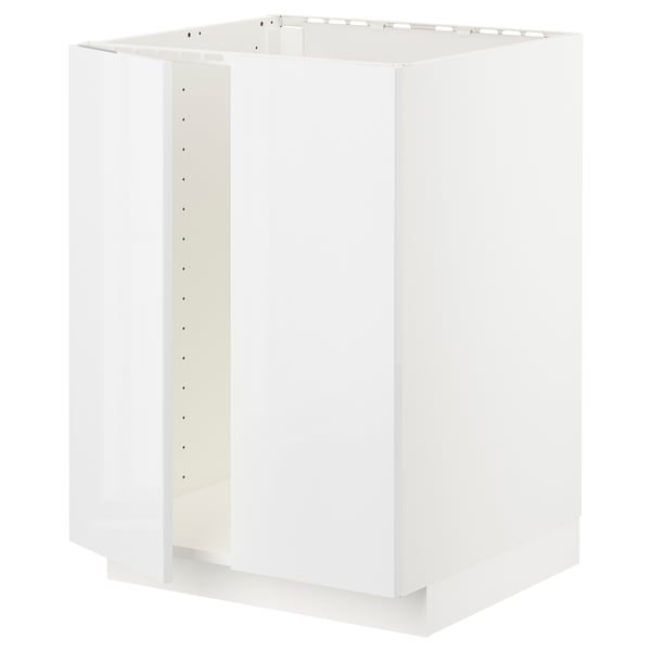 METOD Bänkskåp för diskbänk + 2 dörrar - vit/Ringhult vit 60x60 cm