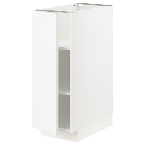 Vitt METOD köksskåp med glasdörr, modern design, justerbara hyllor.