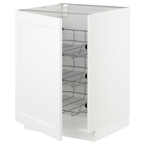 Vitt METOD köksskåp med 3 galler. Fyrkantig form, modern design.