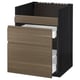 METOD Bnksk f HAVSEN diskb/3 frntr/2 ldr, svart Maximera/Voxtorp valnöt, 60x60 cm