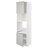 Ikea METOD vit, högt köksskåp med öppna dörrar.