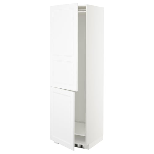 METOD vitt köksskåp, högt med två dörrar, elegant design.