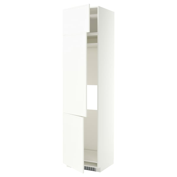 METOD Högskåp för kyl/frys + 3 dörrar, vit/Aspudden matt vit, 60x60x240 cm
