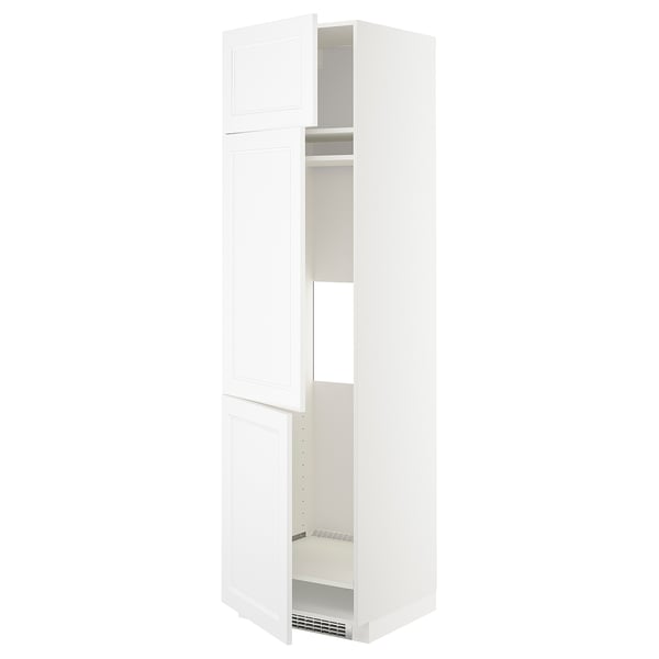 METOD Högskåp för kyl/frys + 3 dörrar - vit/Axstad matt vit 60x60x220 cm