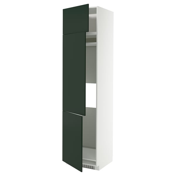 METOD Högskåp för kyl/frys + 3 dörrar - vit/Havstorp djupgrön 60x60x240 cm