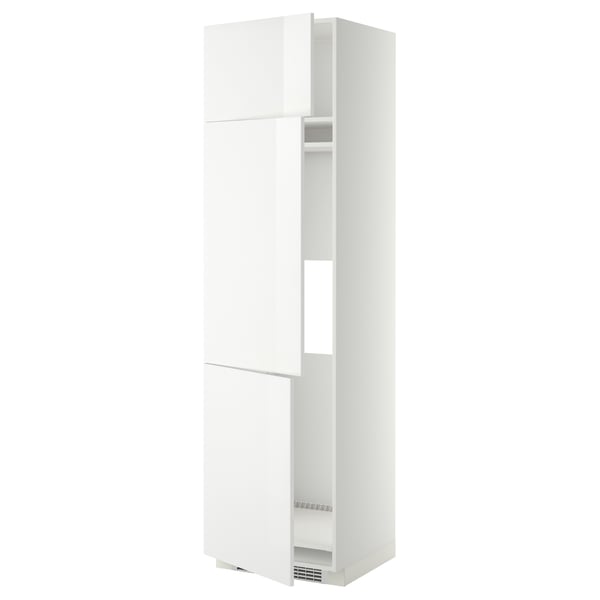 METOD Högskåp för kyl/frys + 3 dörrar - vit/Ringhult vit 60x60x220 cm