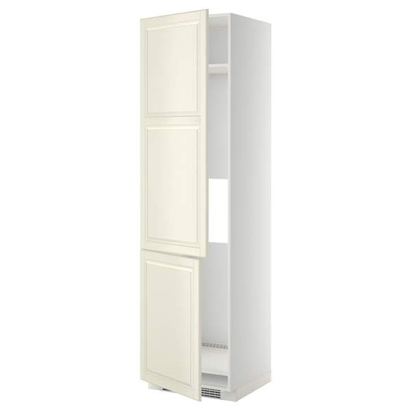 METOD Högskåp för kyl/frys med 2 dörrar - vit/Bodbyn off-white 60x60x220 cm