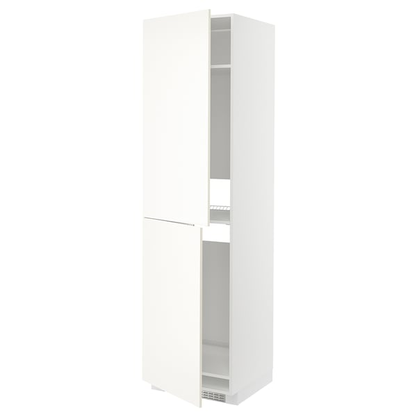 METOD Högskåp för kyl/frys - vit/Vallstena vit 60x60x220 cm