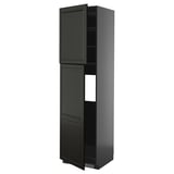 Svart METOD-skåp, hög, elegant design med fasade kanter, träfiber och akrylfinish.