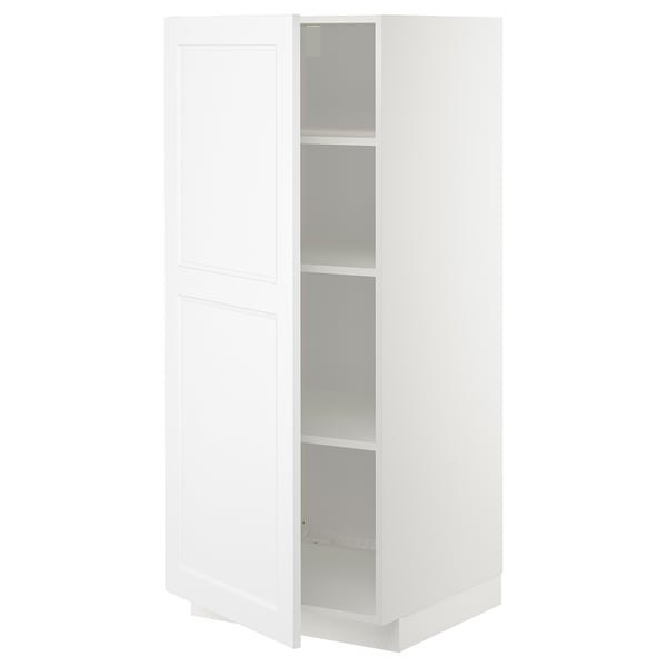 METOD Högskåp med hyllplan - vit/Axstad matt vit 60x60x140 cm