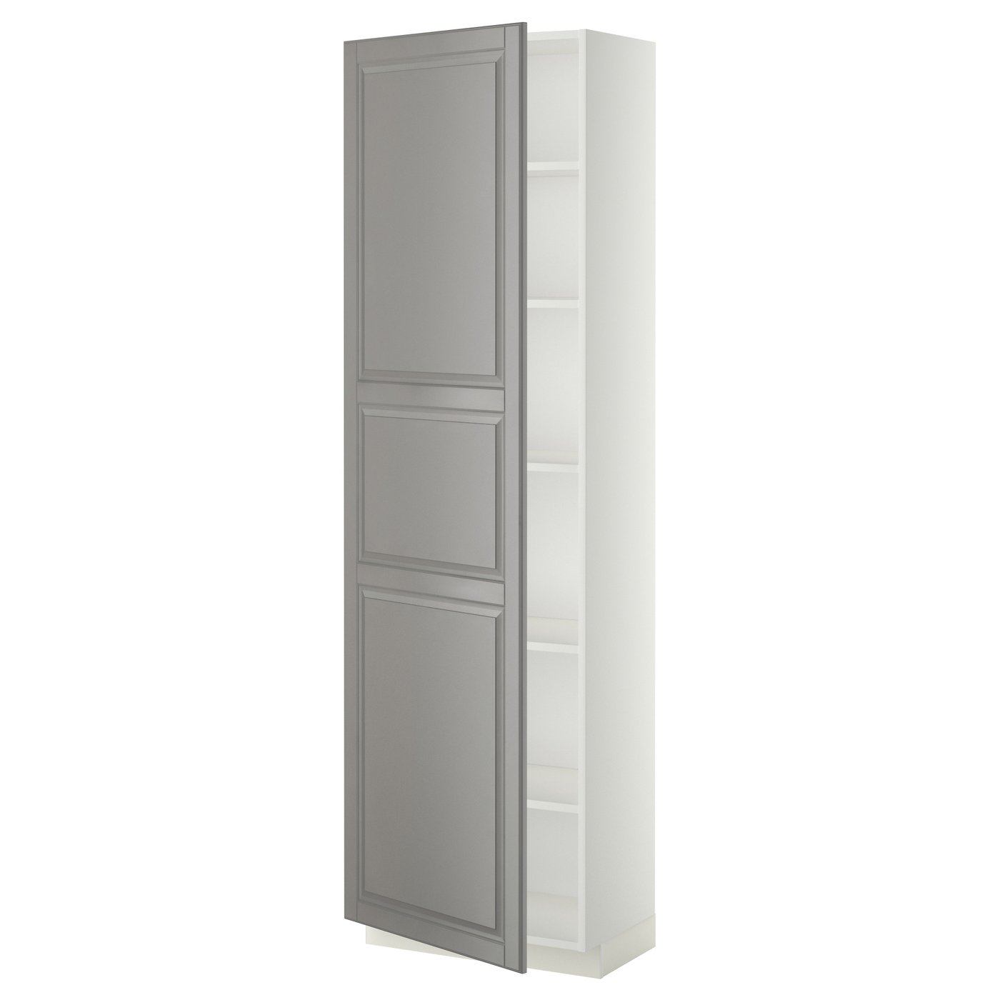 IKEA METOD högskåp med hyllplan, vit/bodbyn grå, 60x37x200 cm