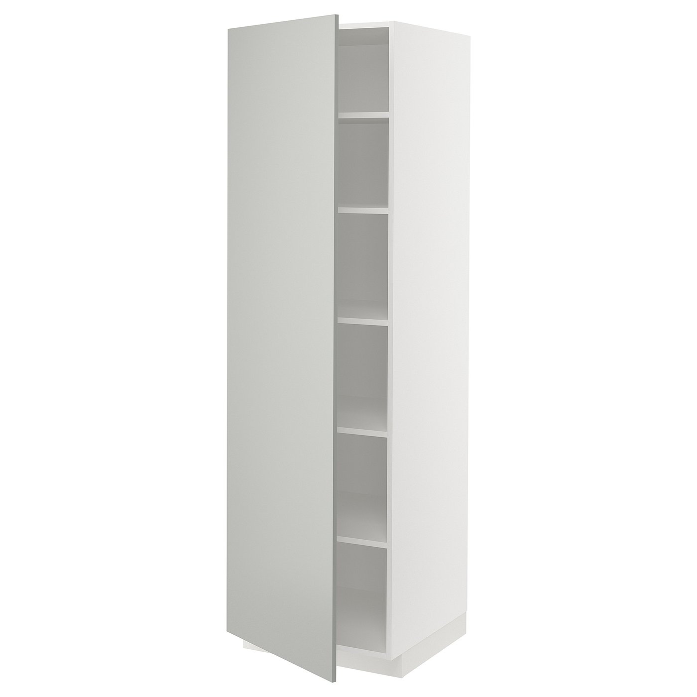 IKEA METOD högskåp med hyllplan, vit/havstorp ljusgrå, 60x60x200 cm