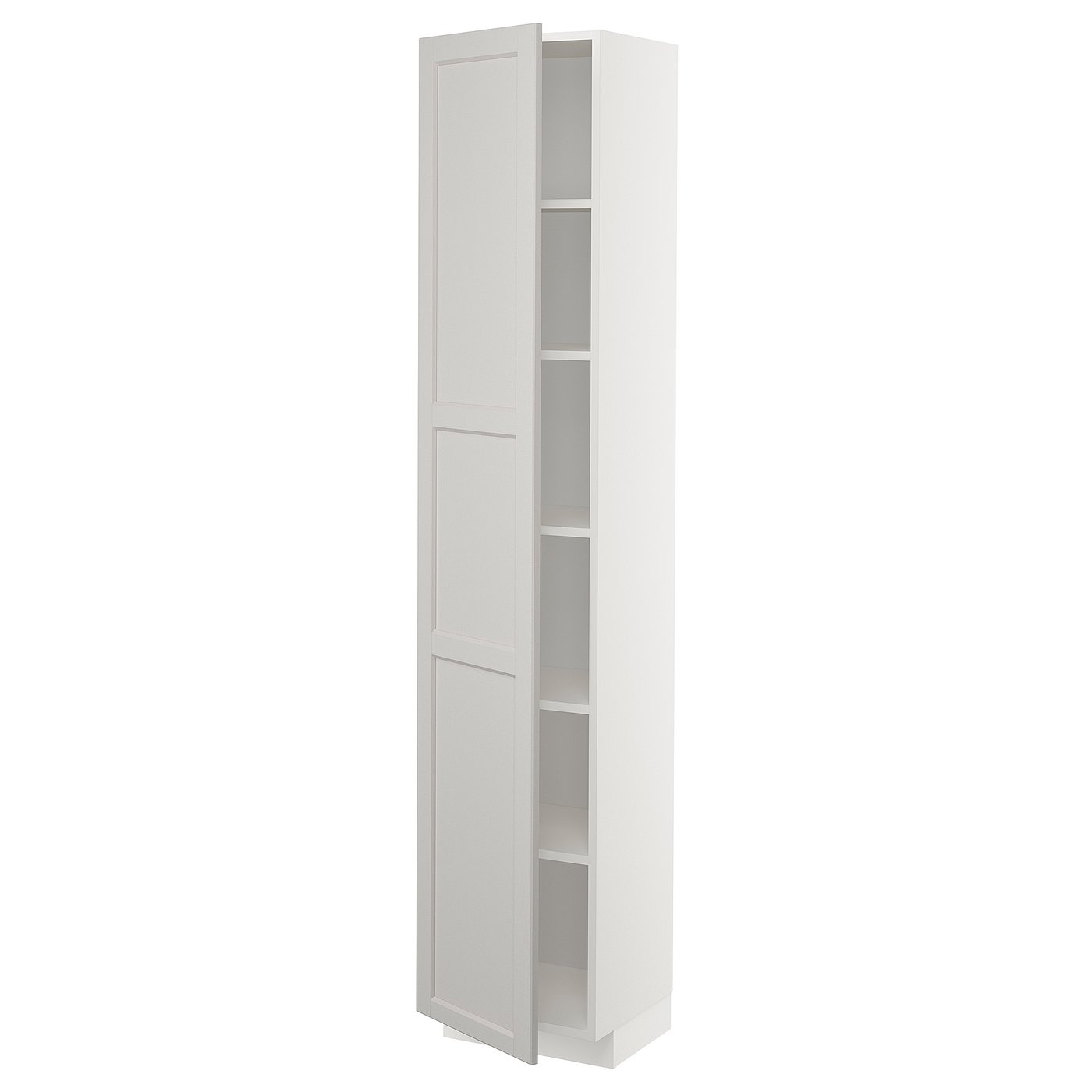 IKEA METOD högskåp med hyllplan, vit/lerhyttan ljusgrå, 40x37x200 cm
