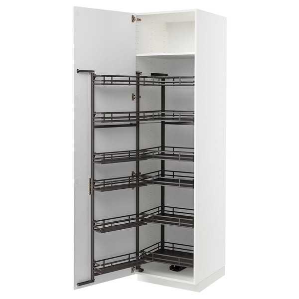 METOD Högskåp med skafferiutdrag - vit/Axstad matt vit 60x60x220 cm