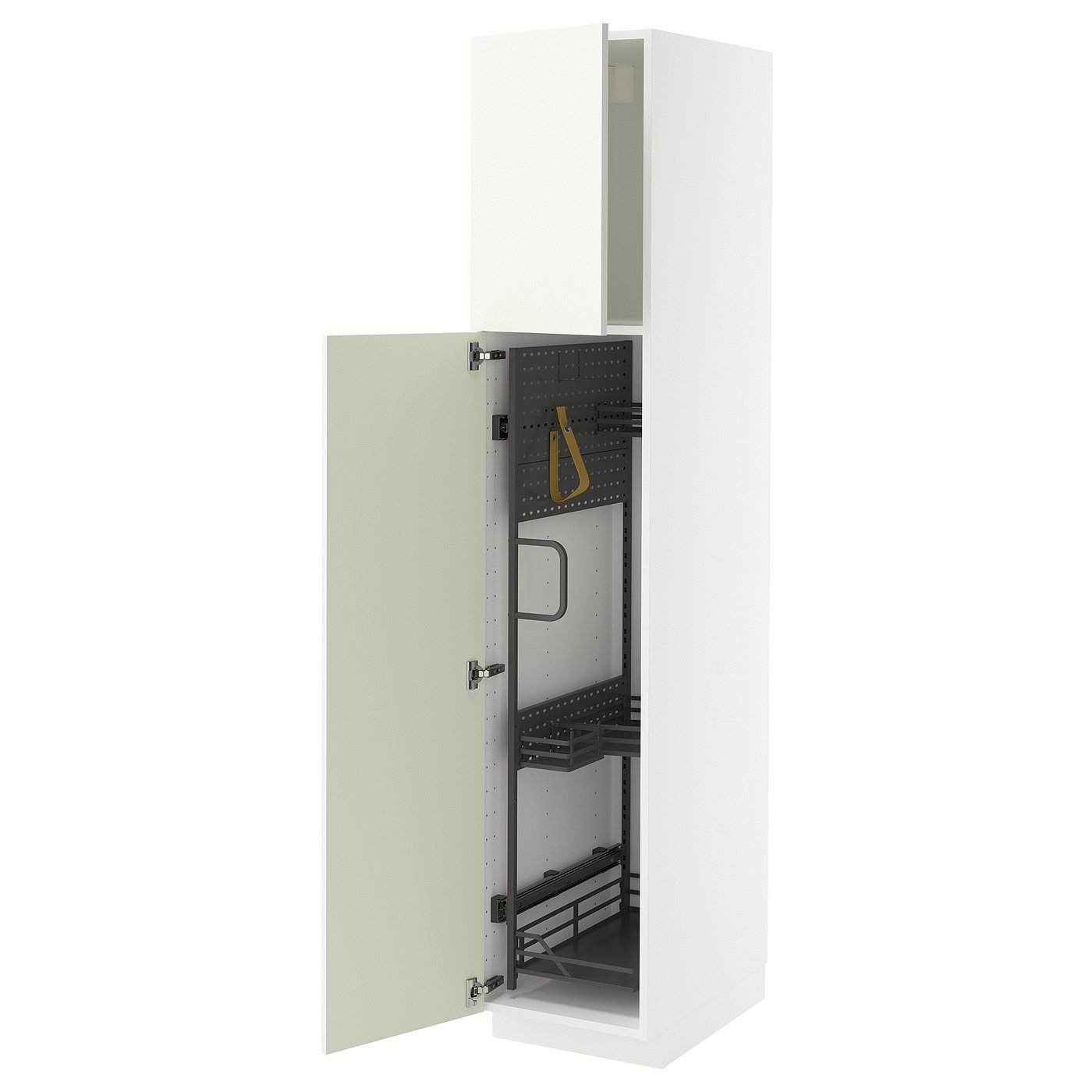 IKEA METOD högskåp med städskåpsinredning, vit/vallstena vit, 40x60x200 cm
