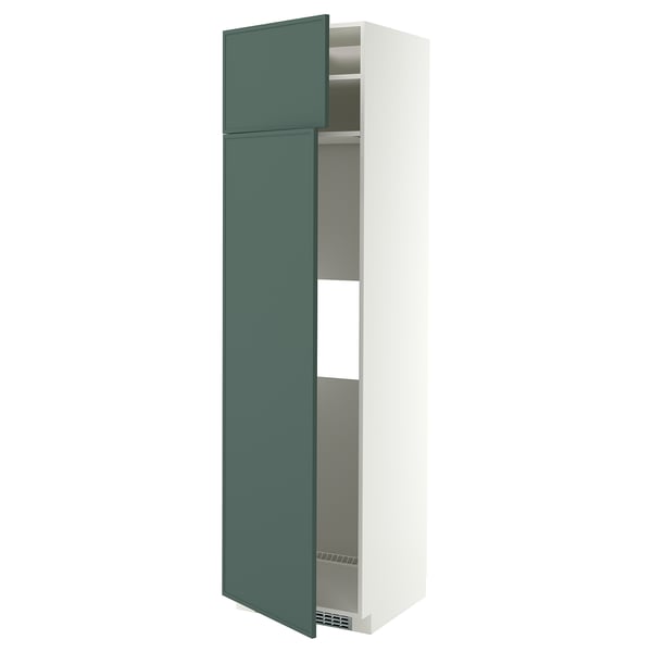 METOD Hs f kyl el frys m 2d - vit/Aspudden mörk grågrön 60x60x220 cm