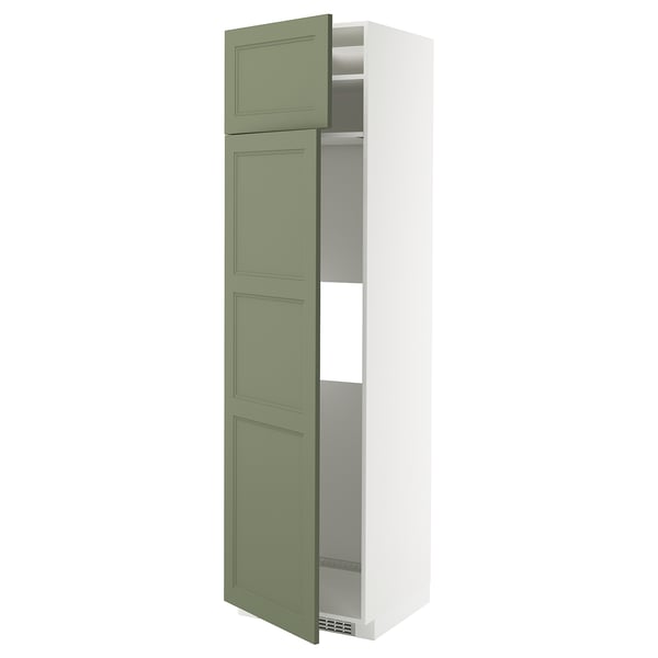 METOD Hs f kyl el frys m 2d - vit/Axstad grågrön 60x60x220 cm