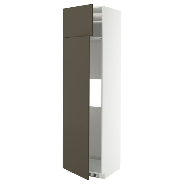 METOD Hs f kyl el frys m 2d - vit/Havstorp brun-beige 60x60x220 cm