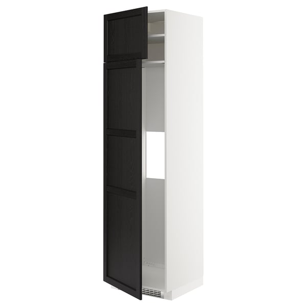 METOD Hs f kyl el frys m 2d - vit/Lerhyttan svartlaserad 60x60x220 cm