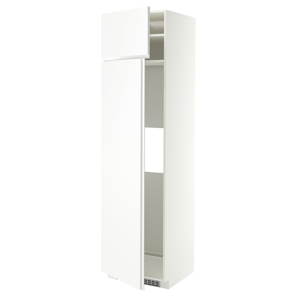METOD Hs f kyl el frys m 2d, vit/VOXTORP matt vit vertikalt handtag, 60x60x220 cm