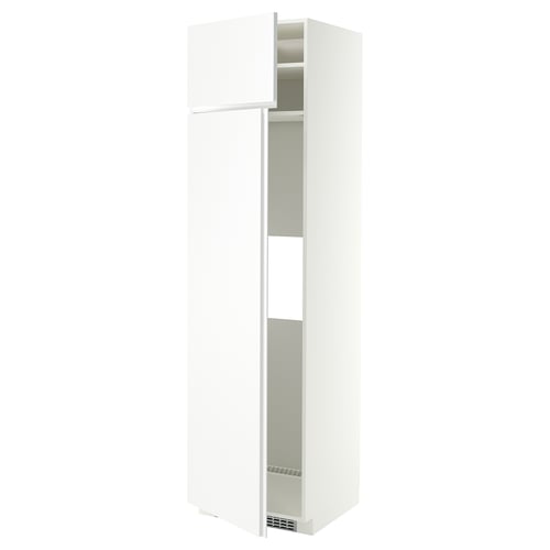 METOD Hs f kyl el frys m 2d, vit/VOXTORP matt vit vertikalt handtag, 60x60x220 cm
