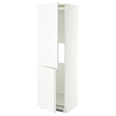 METOD Hs f kyl el frys m 2d, vit/VOXTORP matt vit vertikalt handtag, 60x60x200 cm