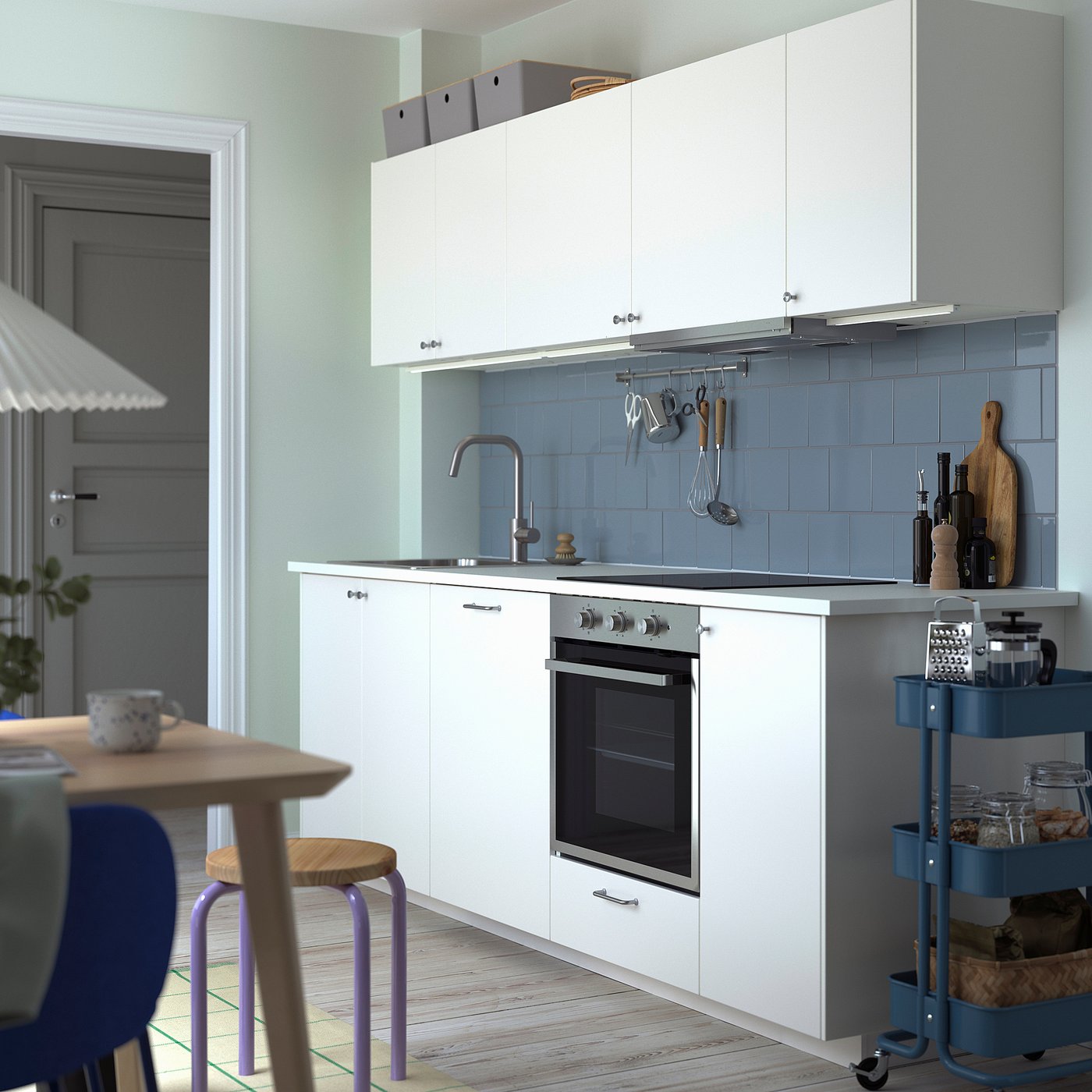 IKEA METOD kök, vit/veddinge vit, 246x60x207 cm