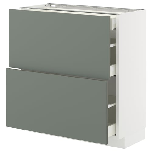 Grågrön köksmöbel METOD med två lådor.