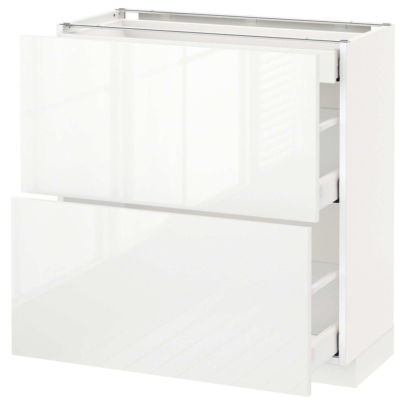 IKEA METOD / MAXIMERA bänkskåp med 2 fronter/3 lådor, vit/ringhult vit, 80x37 cm