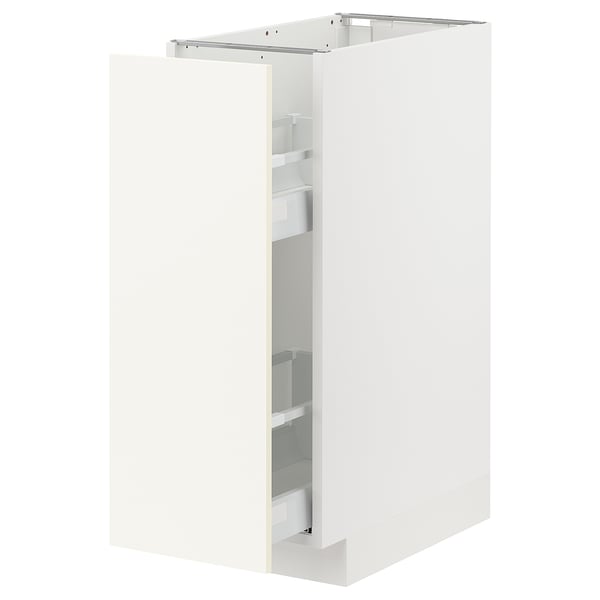 METOD / MAXIMERA Bänkskåp med utdragbar inredning - vit/Vallstena vit 30x60 cm