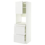 METOD / MAXIMERA Högsk f kombimikro m dörr/3 lådor, vit/Axstad matt vit, 60x60x200 cm