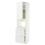 METOD / MAXIMERA Högsk f kombimikro m dörr/3 lådor, vit/Axstad matt vit, 60x60x240 cm