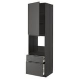 Mörkgrå köksbänk METOD. Lådor och ett skåp med hyllor. Elegant modern design med matt yta.