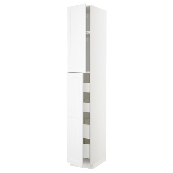 METOD / MAXIMERA Högsk m 2 dörrar/4 lådor - vit/Axstad matt vit 40x60x240 cm