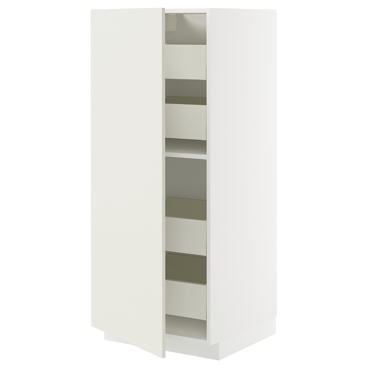 IKEA METOD / MAXIMERA högskåp med lådor, vit/veddinge vit, 60x60x140 cm