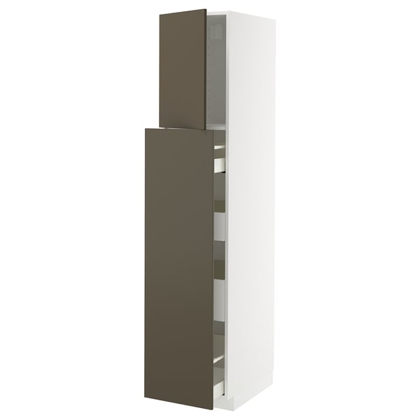 METOD / MAXIMERA Hs m utdrsfunk 1dörr/4lådor - vit/Havstorp brun-beige 40x60x200 cm