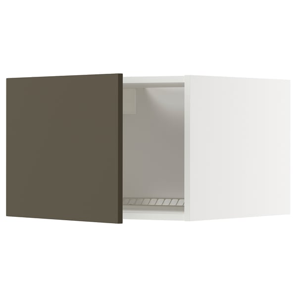 METOD Överskåp för kyl/frys - vit/Havstorp brun-beige 60x40 cm
